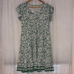 Max Studio Green Floral Midi Dress